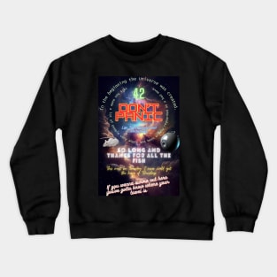 Don't Panic Hitchhiker's Guide to the Galaxy Crewneck Sweatshirt